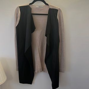 NWOT leather trimmed cardigan